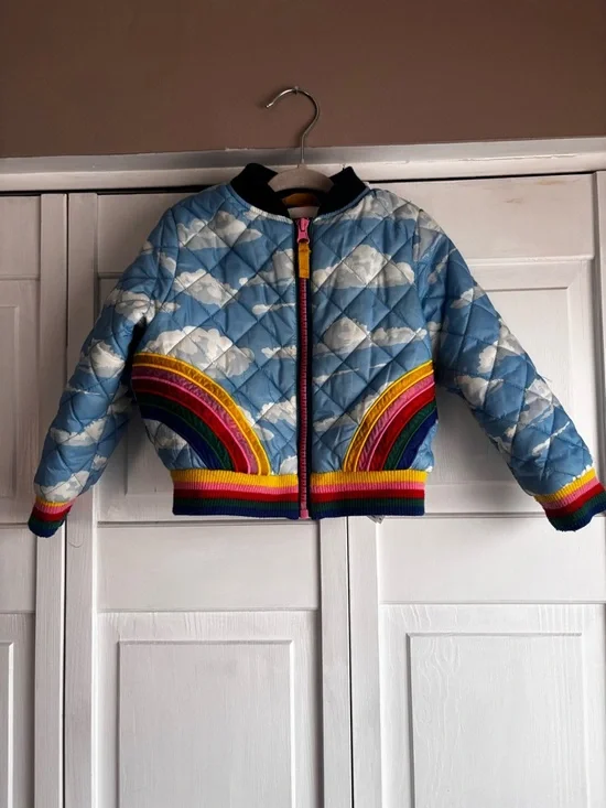 Mini Boden rainbow and cloud jacket - Picture 1 of 4